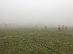 Training up at Grouter Park, Troon...we think...we couldn't see the half way line from the goal! No stopping our walking footballers!